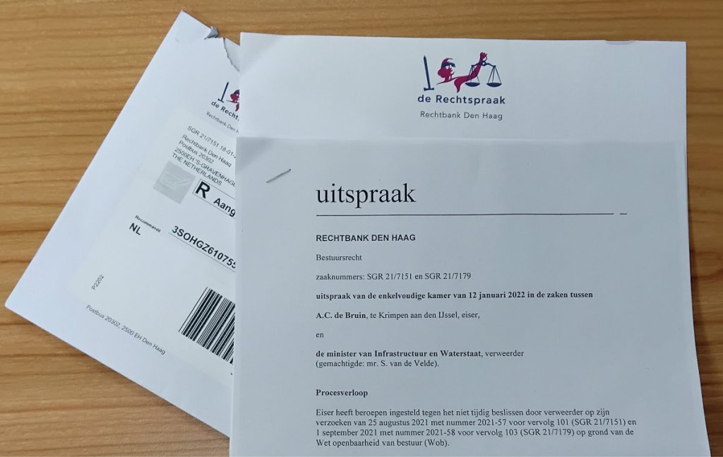 Opnieuw dwangsom voor Ministerie van Infrastructuur en Waterstaat